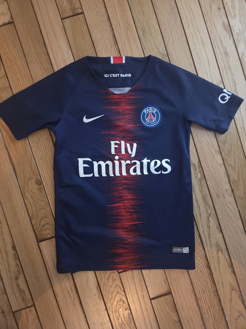Nike Paris Saint-Germain Kids' Navy & Red Fly Emirates Jersey
